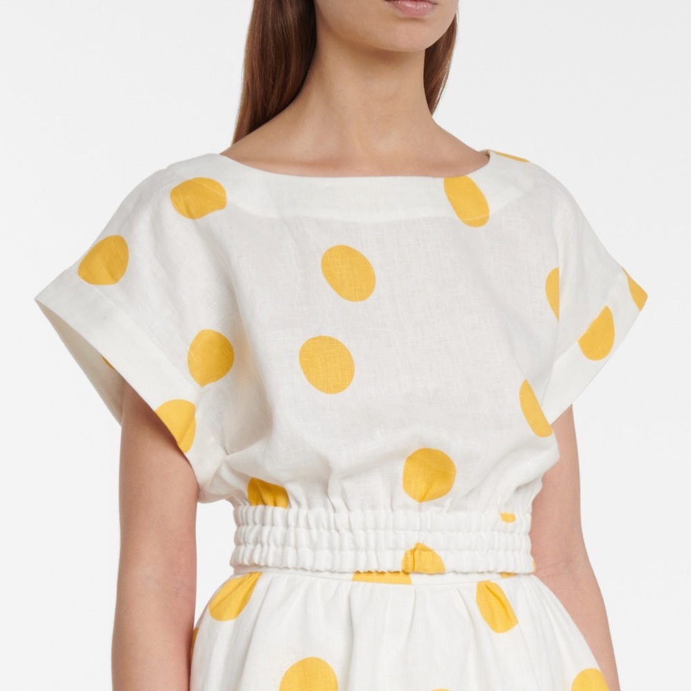 Rebecca vallance polka dot crop top linen 6